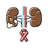 riñón cáncer color icono vector ilustración