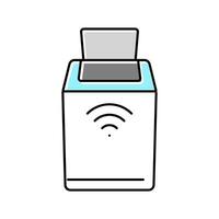 automatic trash bin home accessory color icon vector illustration