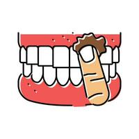 snus nicotine mouth color icon vector illustration