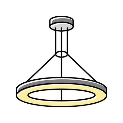 overhead lighting living room color icon vector illustration