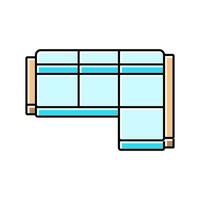 corner sofa top view color icon vector illustration