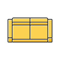 sofa two sections top view color icon vector illustration