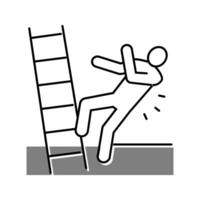 stairs fall man accident color icon vector illustration