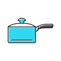 ceramic saucepan kitchen cookware color icon vector illustration