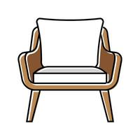 silla amortiguar dormitorio interior color icono vector ilustración