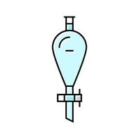 separatory funnel chemical glassware lab color icon vector illustration