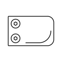 glass clamp hardware furniture fitting line icon vector illustration