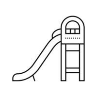 open slide park outdoor kid play line icon vector illustration