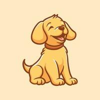 Happy Retriever Cartoon Illustration vector