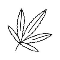 cannabis plant leaf weed line icon vector illustration