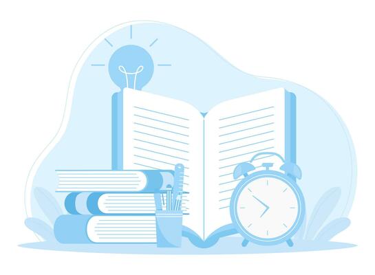 Take time to study and read concept flat illustration