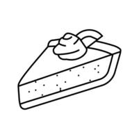 key lime pie slice sweet food line icon vector illustration