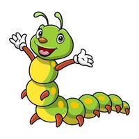 Cute caterpillar cartoon on white background vector