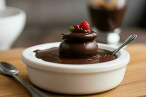 AI generated chocolate pudding. Pro Photo