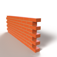 hiper-realista foto do vermelho tijolos parede Renderização. png