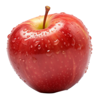 ai gerado ai generativo uma vermelho maçã em transparente fundo. png