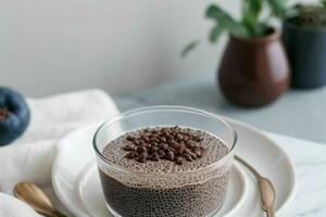 AI generated chia Pudding. Pro Photo