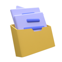 unique 3d render file archive folder icon illustration.Realistic vector illustration png