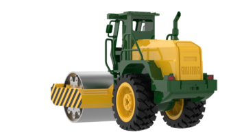 Construction machine. Road roller isolated on background. 3d rendering - illustration png