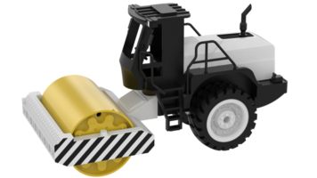 Construction machine. Road roller isolated on background. 3d rendering - illustration png