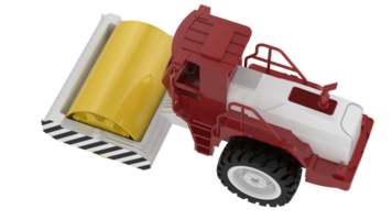 Construction machine. Road roller isolated on background. 3d rendering - illustration png