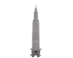 Rocket isolated on background. 3d rendering - illustration png