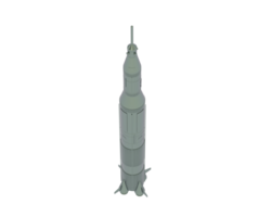 Rocket isolated on background. 3d rendering - illustration png