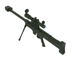 Firearm with scope isolated on background. 3d rendering - illustration png