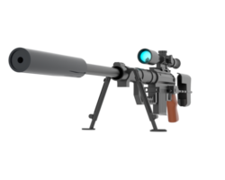 Firearm with scope isolated on background. 3d rendering - illustration png