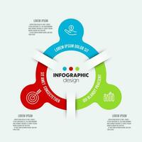 Vector infographic circle template 3 step for presentation.