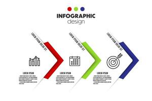 Vector business  timeline infographic design element 3 step. Template for presentation.