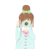 The cute little girl photographer png