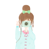 el linda pequeño niña fotógrafo png