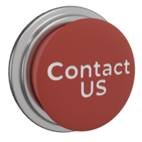 3d render of red push button with contact us writing png