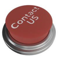 3d render of red push button with contact us writing png