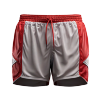 AI generated red and white front sports shorts isolated png
