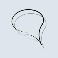 Black speech bubble in a flat design. vector