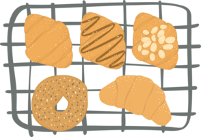 dienblad van gebakjes bakkerij illustratie png