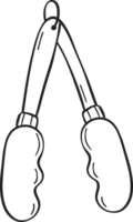 Tongs Cooking outline doodle png