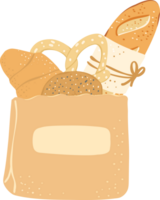 ein Tasche von Bäckerei Brot Illustration png