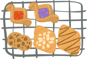 plateau de des pâtisseries boulangerie illustration png