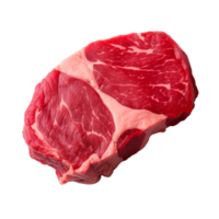 AI generated fresh raw beef steak isolated on a transparent background, PNG