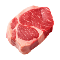 AI generated fresh raw beef steak isolated on a transparent background, PNG