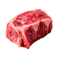 AI generated fresh raw beef steak isolated on a transparent background, PNG