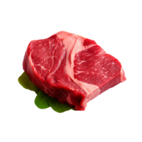 AI generated fresh raw beef steak isolated on a transparent background, PNG