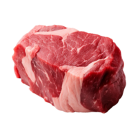 AI generated fresh raw beef steak isolated on a transparent background, PNG