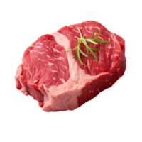 AI generated fresh raw beef steak isolated on a transparent background, PNG