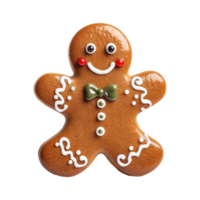 AI generated gingerbread men cookie isolated on transparent background, PNG