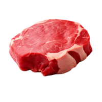 AI generated fresh raw beef steak isolated on a transparent background, PNG