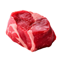 AI generated fresh raw beef steak isolated on a transparent background, PNG